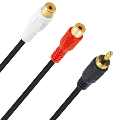 JUNSUNMAY RCA Male to 2 RCA Female Stereo Audio Adapter Connector, Length: 0.25m - RCA Cable by JUNSUNMAY | Online Shopping UK | buy2fix