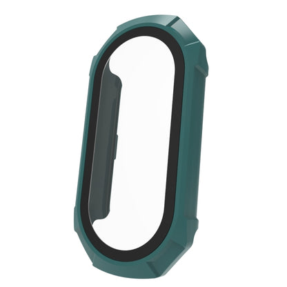 For Xiaomi Mi Band 8 ENKAY Hat-Prince Full Coverage PC Frame + Tempered Glass Film Watch Case(Green) - Watch Cases by ENKAY | Online Shopping UK | buy2fix