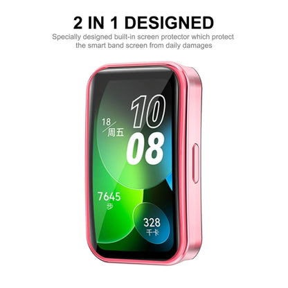 For Huawei Band 8 / 9 ENKAY Hat-Prince Full Coverage Electroplated Soft TPU Watch Case with Screen Protection(Black) - Watch Cases by ENKAY | Online Shopping UK | buy2fix