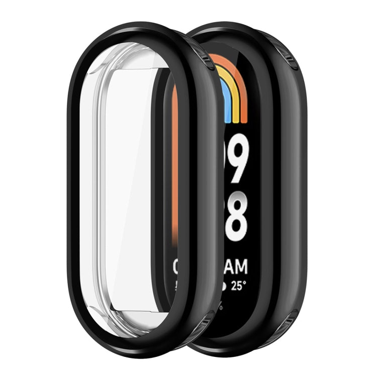 For Xiaomi Mi Band 8 ENKAY Hat-Prince Full Coverage Electroplated Soft TPU Watch Case with Screen Protection(Black) - Watch Cases by ENKAY | Online Shopping UK | buy2fix