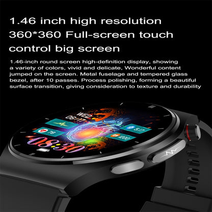 ET340 1.46 inch Color Screen Smart Silicone Strap Watch,Support Blood Oxygen / Blood Glucose / Uric Acid Measurement / Blood Lipid Monitoring(Black) - Smart Watches by buy2fix | Online Shopping UK | buy2fix