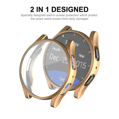 For Samsung Galaxy Watch6 44mm ENKAY Hat-Prince Full Coverage Electroplated Soft TPU Case with Screen Protection(Gold) - Watch Cases by ENKAY | Online Shopping UK | buy2fix