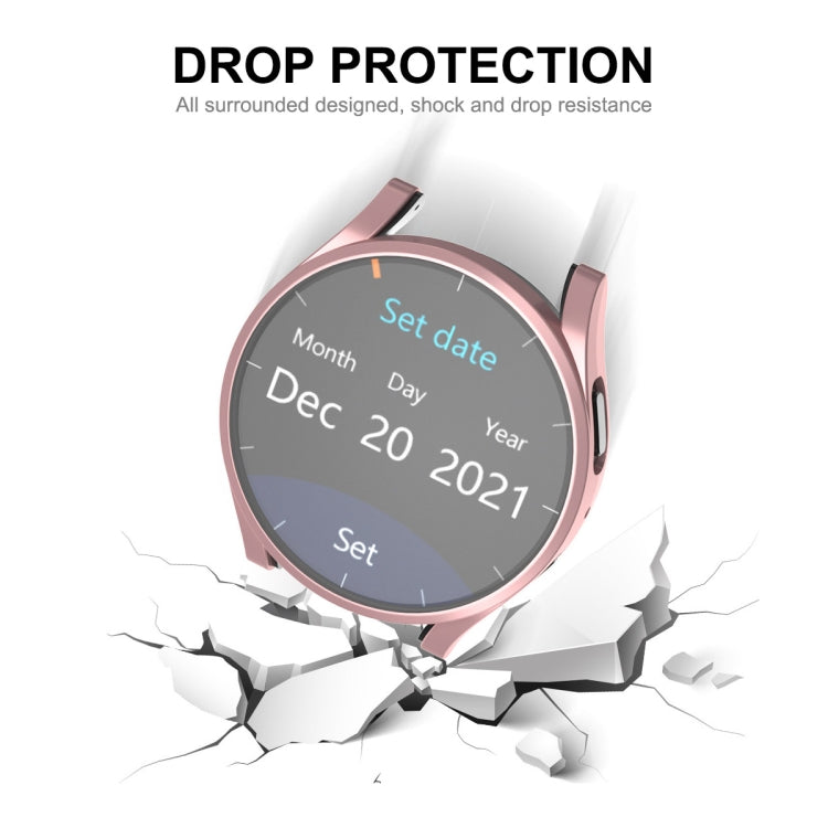 For Samsung Galaxy Watch6 40mm ENKAY Hat-Prince Full Coverage Electroplated Soft TPU Case with Screen Protection(Pink) - Watch Cases by ENKAY | Online Shopping UK | buy2fix