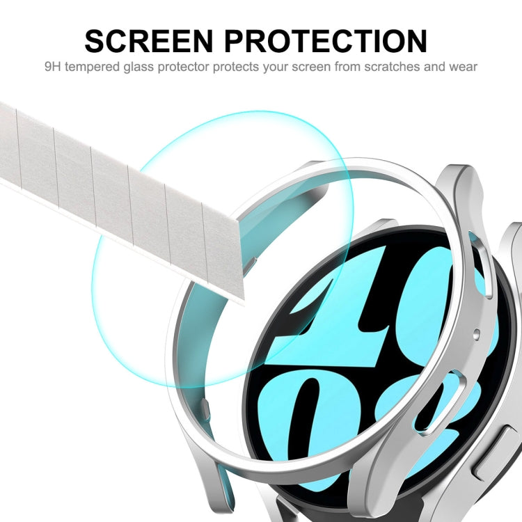 For Samsung Galaxy Watch6 44mm ENKAY Hat-Prince Electroplated Hard PC Case + 0.2mm 9H Glass Screen Protector(Rose Gold) - Watch Cases by ENKAY | Online Shopping UK | buy2fix