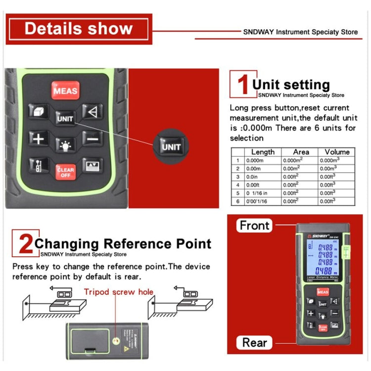 SNDWAY Range Finder Laser Handheld Range Finder SW-T60 - Laser Rangefinder by SNDWAY | Online Shopping UK | buy2fix