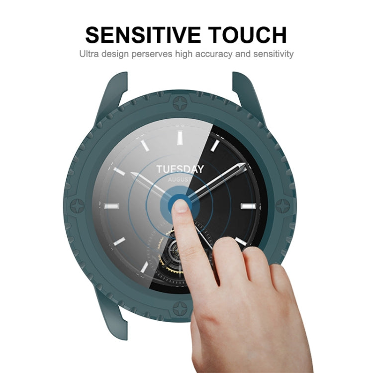 For Xiaomi Watch S3 ENKAY Hat-Prince Full Coverage PC + Tempered Glass Film Integrated Watch Case(Dark Green) - Watch Cases by ENKAY | Online Shopping UK | buy2fix