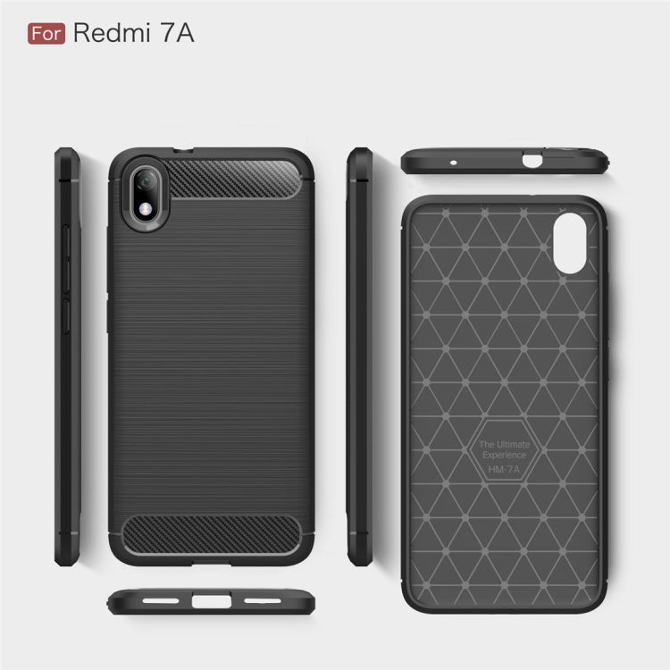 Brushed Texture Carbon Fiber TPU Case for Xiamo Redmi 7A(Black) - Xiaomi Cases by buy2fix | Online Shopping UK | buy2fix