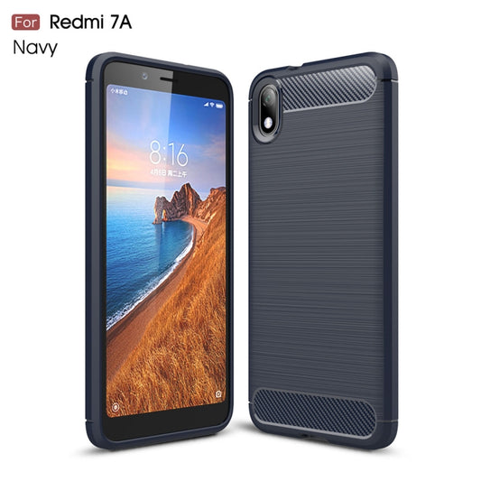 Brushed Texture Carbon Fiber TPU Case for Xiamo Redmi 7A(Navy Blue) - Xiaomi Cases by buy2fix | Online Shopping UK | buy2fix