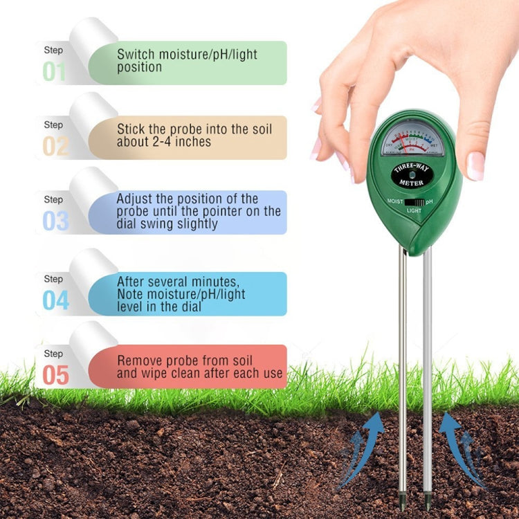 RZ103 Mini Soil PH Moisture Humidity Measuring PH Meter Soil Moisture Monitor Hygrometer Gardening Plant Farming Moisture Tester - PH & Moisture Meter by buy2fix | Online Shopping UK | buy2fix