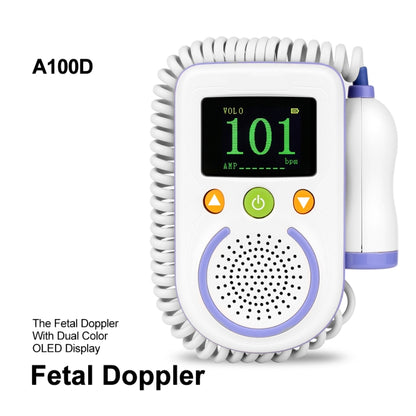 A100D  Digital Fetal Doppler Ultrasound Sound Baby Heartbeat Detector Monitor Rechargeable Prenatal Pocket Fetal Doppler Stethoscope - Heart Rate Monitoring by buy2fix | Online Shopping UK | buy2fix