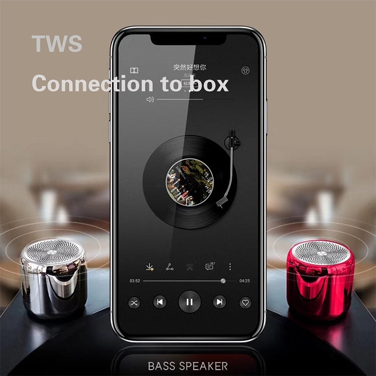 M1 Mini Bluetooth Subwoofer Speaker Portable Aluminium Alloy Wireless TWS Bluetooth, Support Handfree Call(Moonlight Silver) - Mini Speaker by buy2fix | Online Shopping UK | buy2fix