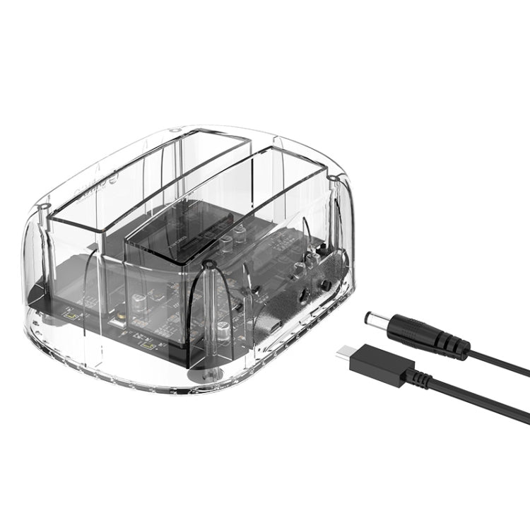 ORICO 6239C3 2.5/3.5inch 2 Bay Transparent Type-C Hard Drive Dock - HDD Enclosure by ORICO | Online Shopping UK | buy2fix