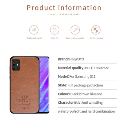 For Galaxy S20 Plus PINWUYO Pin Rui Series Classical Leather, PC + TPU + PU Leather Waterproof And Anti-fall All-inclusive Protective Shell(Blue) - Galaxy Phone Cases by PINWUYO | Online Shopping UK | buy2fix