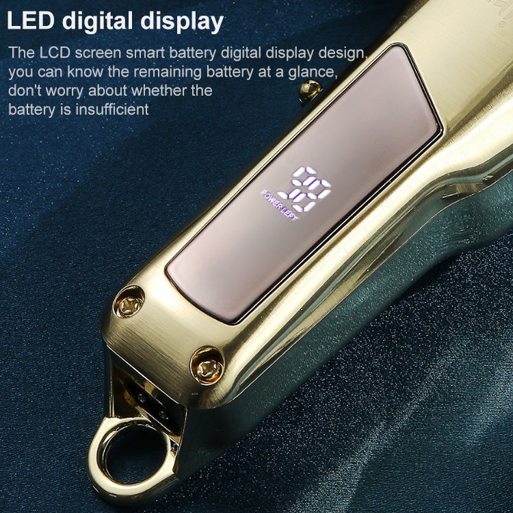 VGR V-278 10W USB Metal Electric Hair Clipper with LED Digital Display(Gold) - Hair Trimmer by VGR | Online Shopping UK | buy2fix