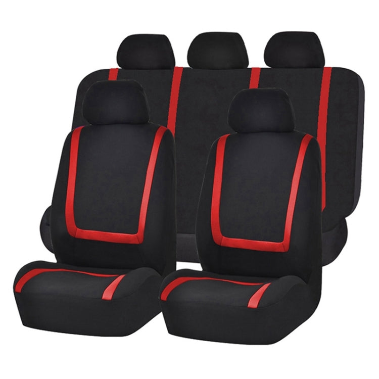 Universal Car Seat Cover Polyester Fabric Automobile Seat Covers Car Seat Cover Vehicle Seat Protector Interior Accessories 4pcs Set Red - Seat Accessories by buy2fix | Online Shopping UK | buy2fix