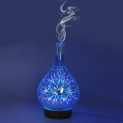 STB-XB10 3D Fireworks 7 Colors LED Night Light Air Humidifier Aroma Essential Oil Diffuser Mist Maker, Plug Type:EU Plug(Light Wood Grain) - Home & Garden by buy2fix | Online Shopping UK | buy2fix