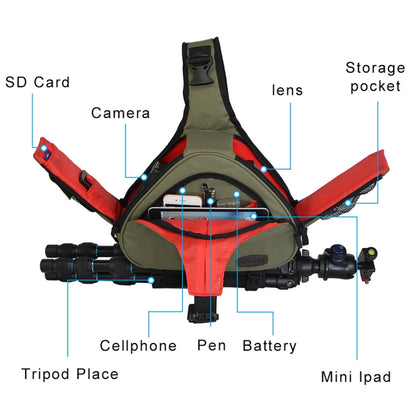 CADeN K1 DSLR Camera Shoulder Waterproof Bag with Rain Cover(Army Green) - Strap Satchel by CADeN | Online Shopping UK | buy2fix