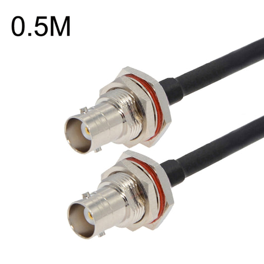 BNC Female To BNC Female RG58 Coaxial Adapter Cable, Cable Length:0.5m - Connectors by buy2fix | Online Shopping UK | buy2fix