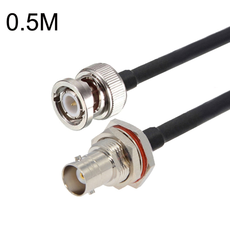 BNC Female With Waterproof Circle To BNC Male RG58 Coaxial Adapter Cable, Cable Length:0.5m - Connectors by buy2fix | Online Shopping UK | buy2fix