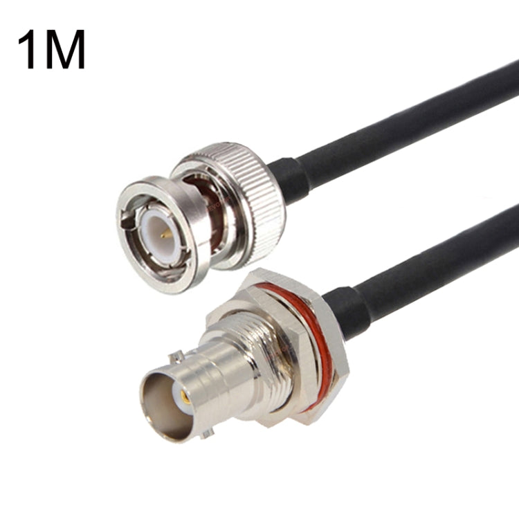 BNC Female With Waterproof Circle To BNC Male RG58 Coaxial Adapter Cable, Cable Length:1m - Connectors by buy2fix | Online Shopping UK | buy2fix