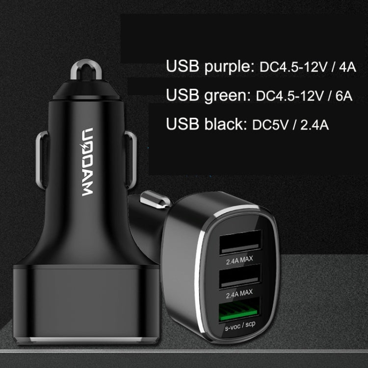 QIAKEY GT680 3 USB Ports Fast Charge Car Charger(Gray) - In Car by QIAKEY | Online Shopping UK | buy2fix