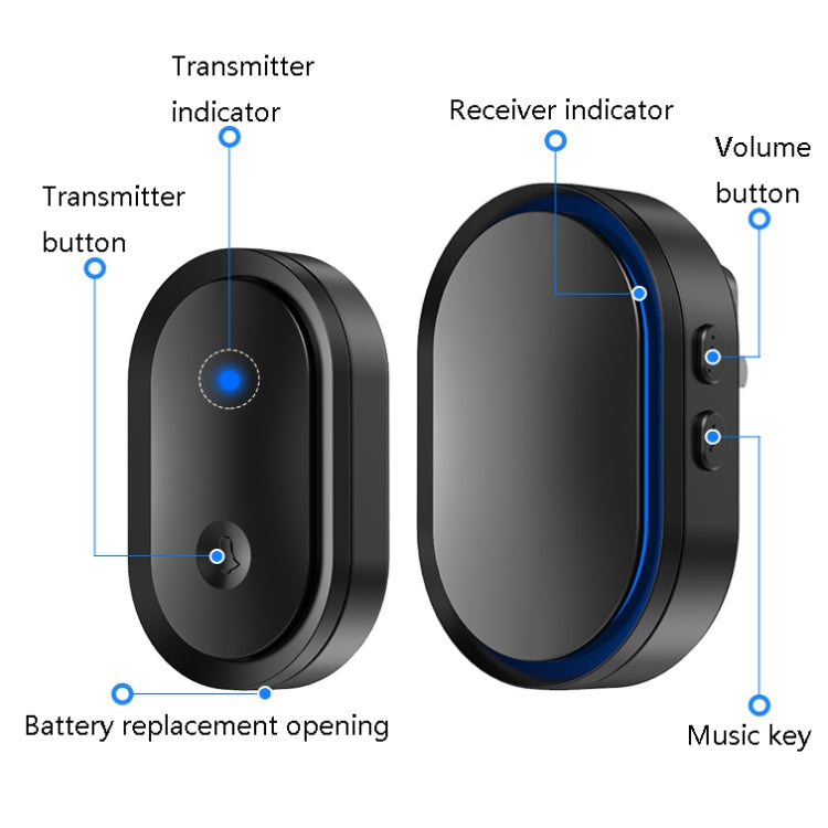 CACAZI A99 Home Smart Remote Control Doorbell Elderly Pager, Style:UK Plug(Golden) - Security by CACAZI | Online Shopping UK | buy2fix