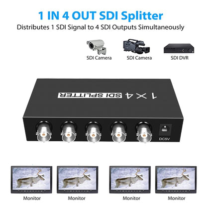 1 In 4 Out SD-SDI / HD-SDI / 3G-SDI Distribution Amplifier Video SDI Splitter(UK Plug) -  by buy2fix | Online Shopping UK | buy2fix