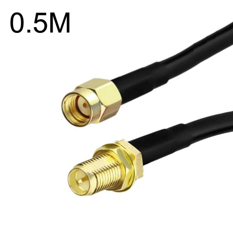 RP-SMA Male To RP-SMA Female RG58 Coaxial Adapter Cable, Cable Length:0.5m - Connectors by buy2fix | Online Shopping UK | buy2fix