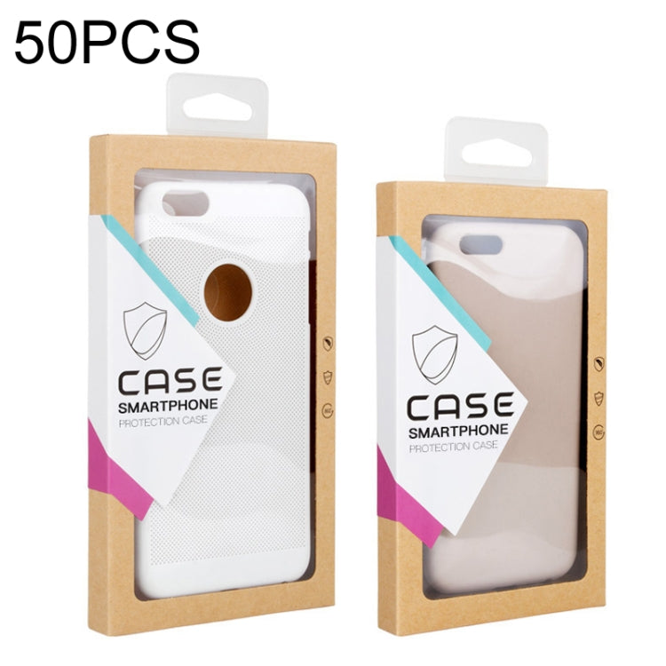 50 PCS Kraft Paper Phone Case Leather Case Packaging Box, Size: S 4.7 Inch(White) -  by buy2fix | Online Shopping UK | buy2fix