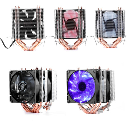 Desktop Computer 4 Copper Tube CPU Radiator Super Quiet Without Light 3-pin Double Fan - Fan Cooling by buy2fix | Online Shopping UK | buy2fix