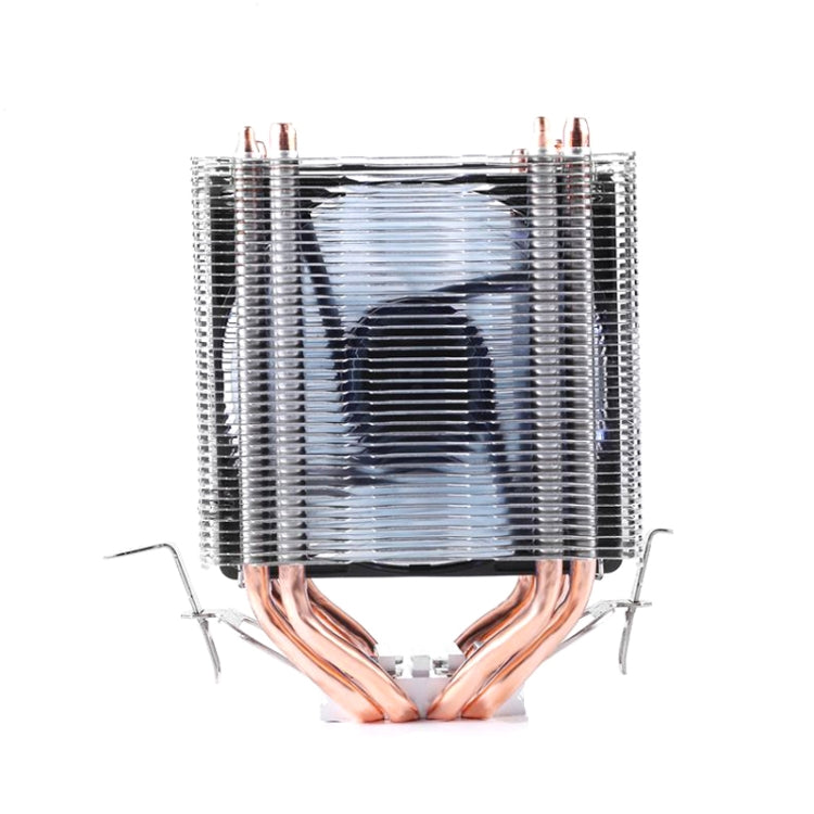 Desktop Computer 4 Copper Tube CPU Radiator Super Quiet Blue Light 3-pin Single Fan - Fan Cooling by buy2fix | Online Shopping UK | buy2fix