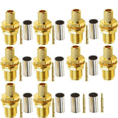 10pcs RP SMA Female Plug Connector Crimp For RG58 / LMR195 / RG142 / RG400 -  by buy2fix | Online Shopping UK | buy2fix