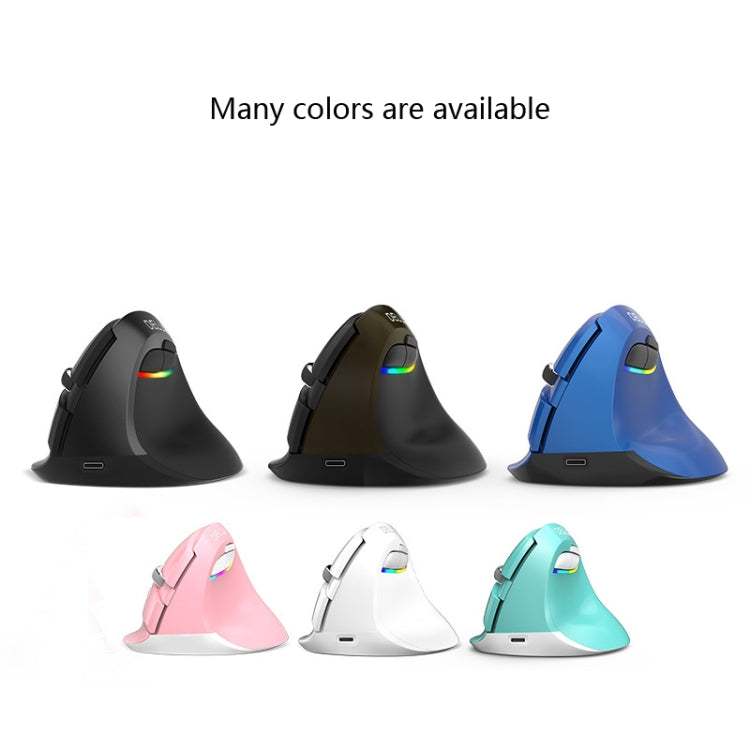 DELUX M618Mini Colorful Wireless Luminous Vertical Mouse Bluetooth Rechargeable Vertical Mouse(Elegant black) - Wireless Mice by DELUX | Online Shopping UK | buy2fix