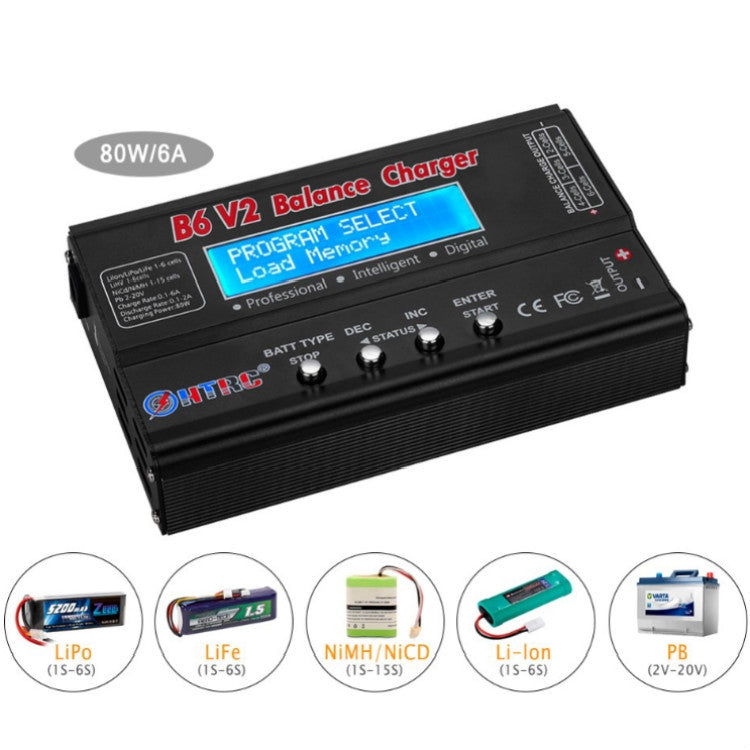 HTRC B6 V2 Balance Charger Intelligent Model Airplane Lithium Battery Charger, EU Plug - Toys & Hobbies by HTRC | Online Shopping UK | buy2fix