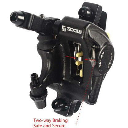 ZOOM HB100 Mountain Bike Hydraulic Brake Caliper Folding Bike Cable Pull Hydraulic Disc Brake Caliper, Style:Rear(Black) - Bicycle Brake Parts by Zoom | Online Shopping UK | buy2fix