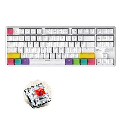 Ajazz K870T 87-keys Wired Bluetooth + Type-C Rechargeable Mechanical Keyboard  Mini RGB Backlit Keyboard, Cable Length: 1.6m(Red Shaft) - Wired Keyboard by Ajazz | Online Shopping UK | buy2fix