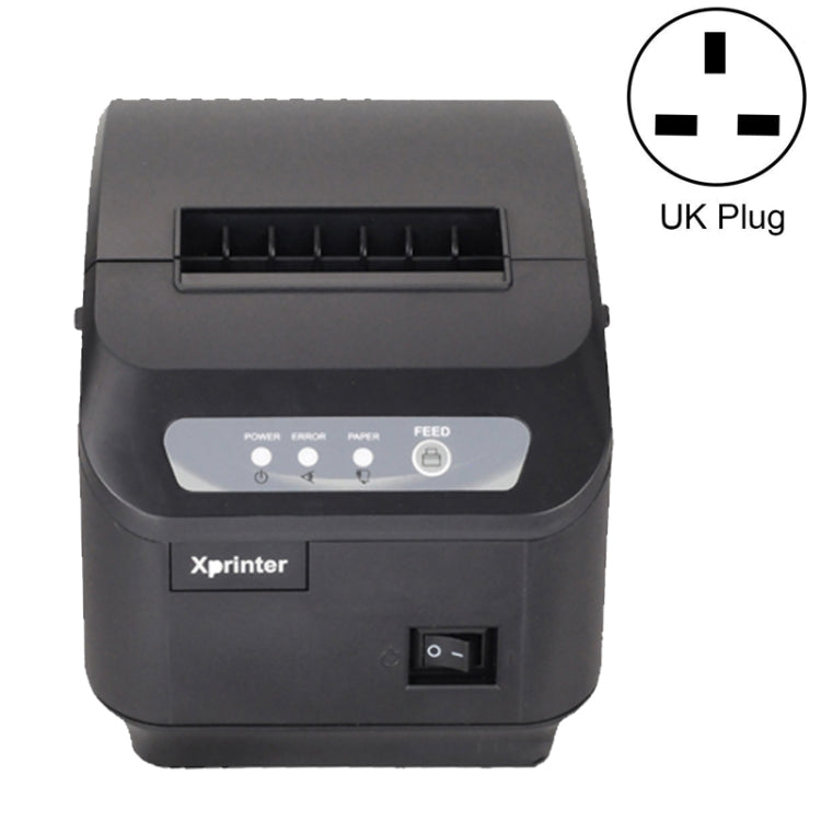 Xprinter XP-Q200II Thermal Small Receipt Printer Catering And Kitchen Receipt Printer 80mm Cutter, Interface Type:USB COM Interface(UK Plug) - Printer by Xprinter | Online Shopping UK | buy2fix