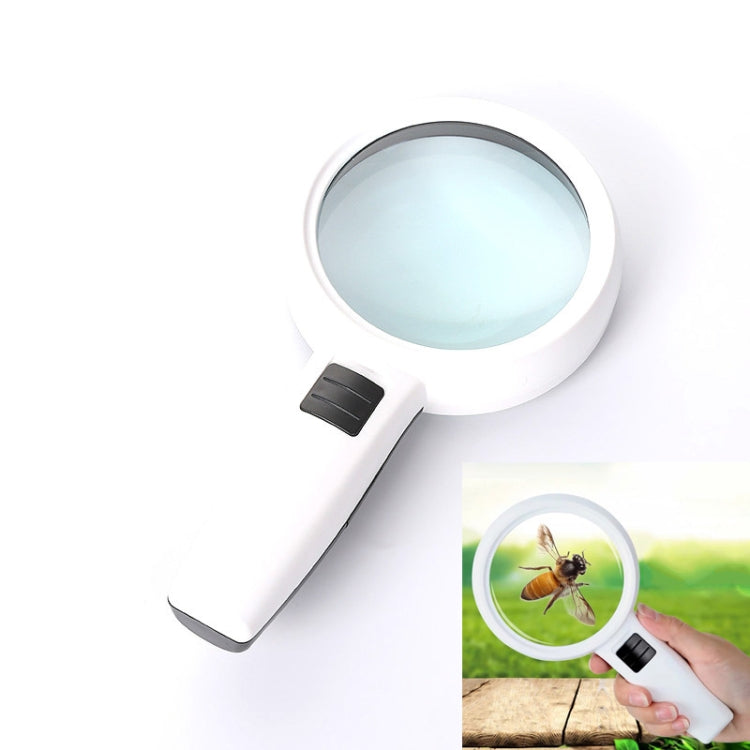 Handheld High-definition Lens with LED Light Reading and Maintenance Magnifying Glass for the Elderly, Style:95mm 10 Times - Consumer Electronics by buy2fix | Online Shopping UK | buy2fix