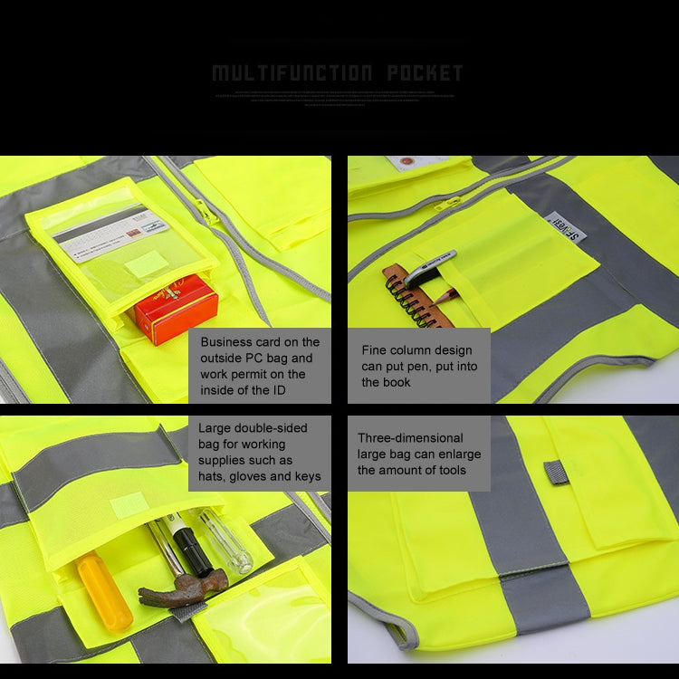 Multi-pockets Safety Vest Reflective Workwear Clothing, Size:XL-Chest 124cm(Yellow Blue) - Reflective Safety Clothing by buy2fix | Online Shopping UK | buy2fix