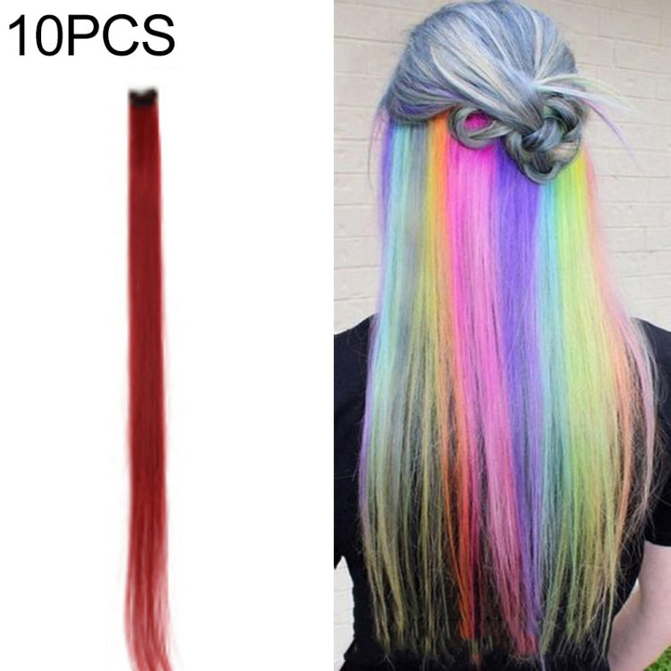 10 PCS Chemical Fiber Wig One-Step Gradient Color Single Card Wig, Stretched Length:24inches(37#) - Wigs by Alileader | Online Shopping UK | buy2fix