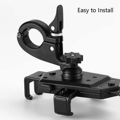 Bicycle Mobile Phone Holder Can Rotate And Adjust Fixed Aluminum Alloy Bracket Automatic Grab Bracket, Style:Rearview Mirror Installation(Black) - Holders by buy2fix | Online Shopping UK | buy2fix
