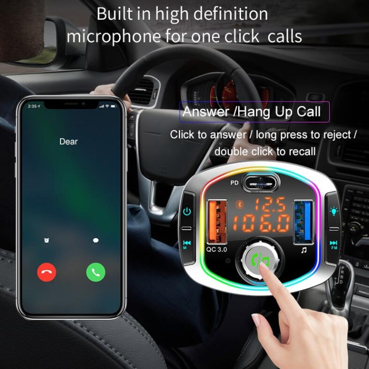 BC63 Colorful Car Card MP3 Player Multifunctional Bluetooth Receiver U Disk Charger Car Cigarette Lighter - Bluetooth Car Kits by buy2fix | Online Shopping UK | buy2fix