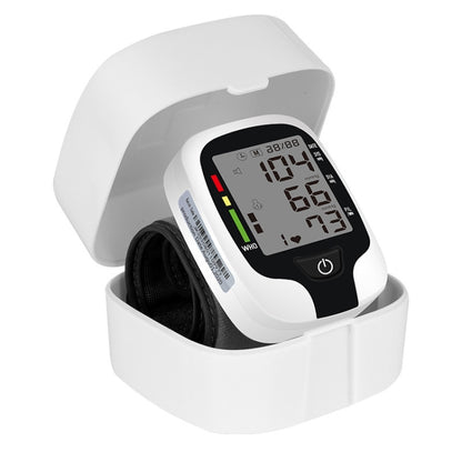 Wrist Type Electronic Blood Pressure Monitor Home Automatic Wrist Type Blood Pressure Measurement, Style: Live Voice Broadcast(White English) - Sphygmomanometer by buy2fix | Online Shopping UK | buy2fix