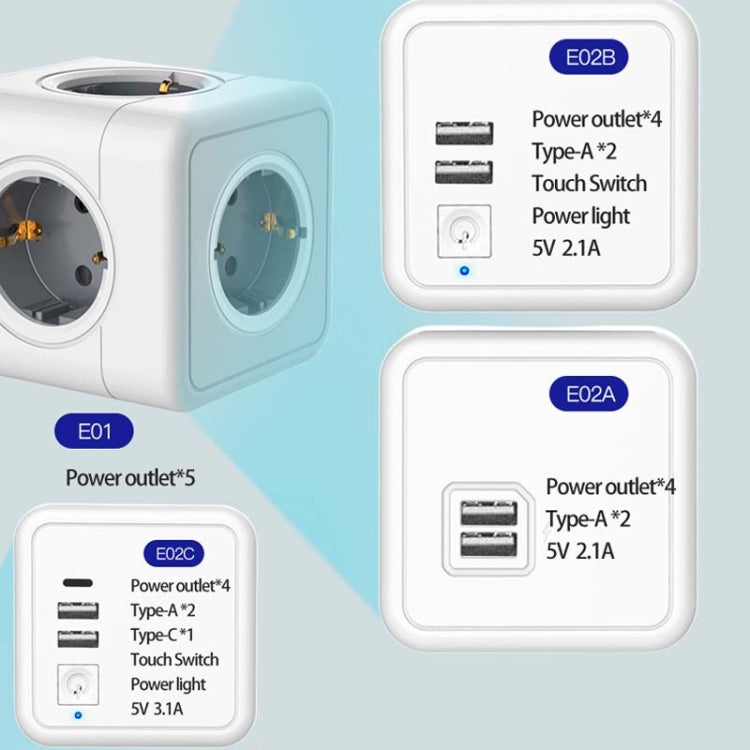 Creative Power Cube Socket Conversion Socket, EU Plug In-Line Gray - Consumer Electronics by buy2fix | Online Shopping UK | buy2fix
