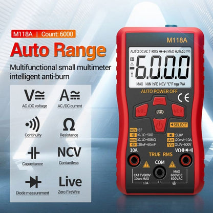 ANENG M118A High-Precision Automatic Range Multimeter Multi-Function Small Electrician Instrumentation Digital Universal Meter - Digital Multimeter by ANENG | Online Shopping UK | buy2fix