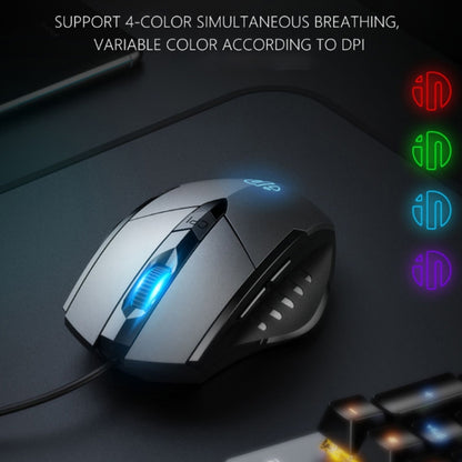 Inphic PW1 Game Mute Macro Definition Illuminated Wired Mouse, Cable Length: 1.5m(Titanium Gray Game Version) - Wired Mice by Inphic | Online Shopping UK | buy2fix