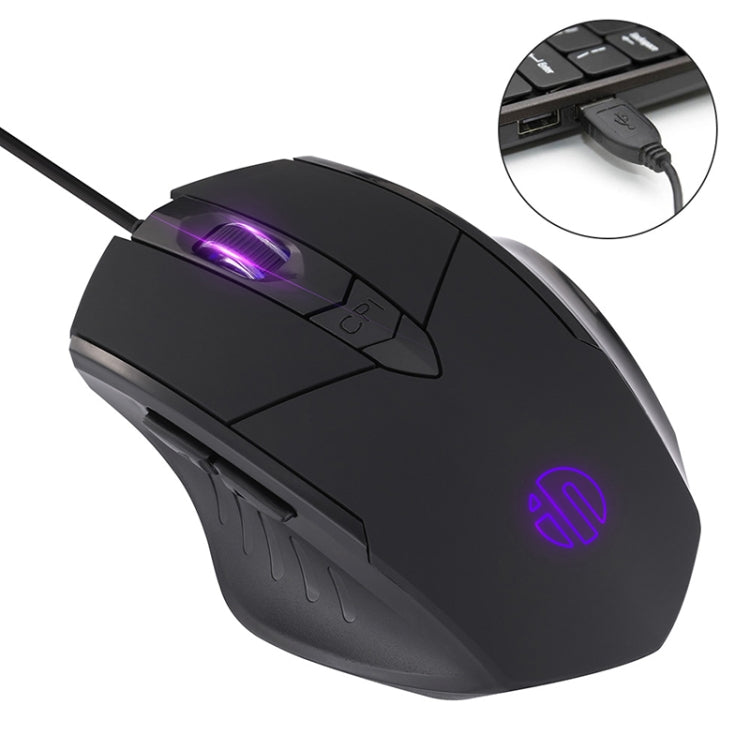 Inphic PW1 Game Mute Macro Definition Illuminated Wired Mouse, Cable Length: 1.5m(Titanium Gray Game Version) - Wired Mice by Inphic | Online Shopping UK | buy2fix