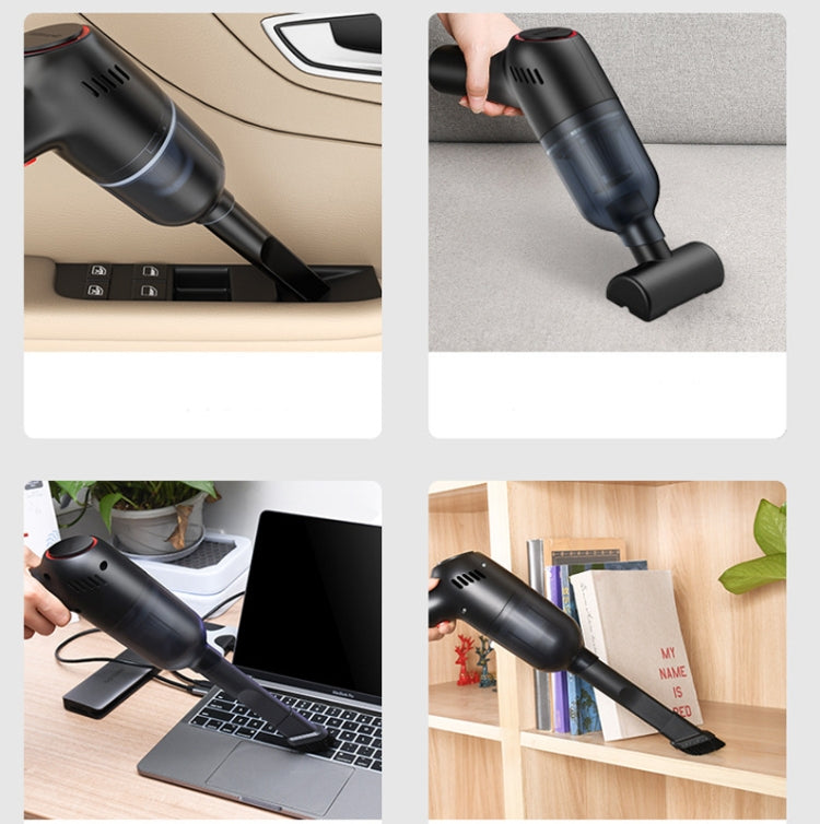 SHANEN 120W 8000Pa Car Vacuum Cleaner Car Wireless Charging High-Power Powerful Mini Handheld Vacuum Cleaner White Filterx2 - Vacuum Cleaner by buy2fix | Online Shopping UK | buy2fix