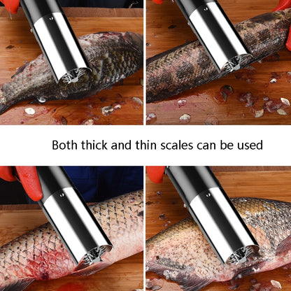 Electric Fish Scale Scraper Household Automatic Wireless Scraping Tool CN Plug Red Single Battery+Cutter Head - Cutter & Peeler by buy2fix | Online Shopping UK | buy2fix