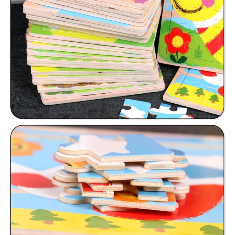 5 PCS KBX-017 Children Wooden Picture Puzzle Baby Early Education Toys(Bus) - Puzzle Toys by buy2fix | Online Shopping UK | buy2fix